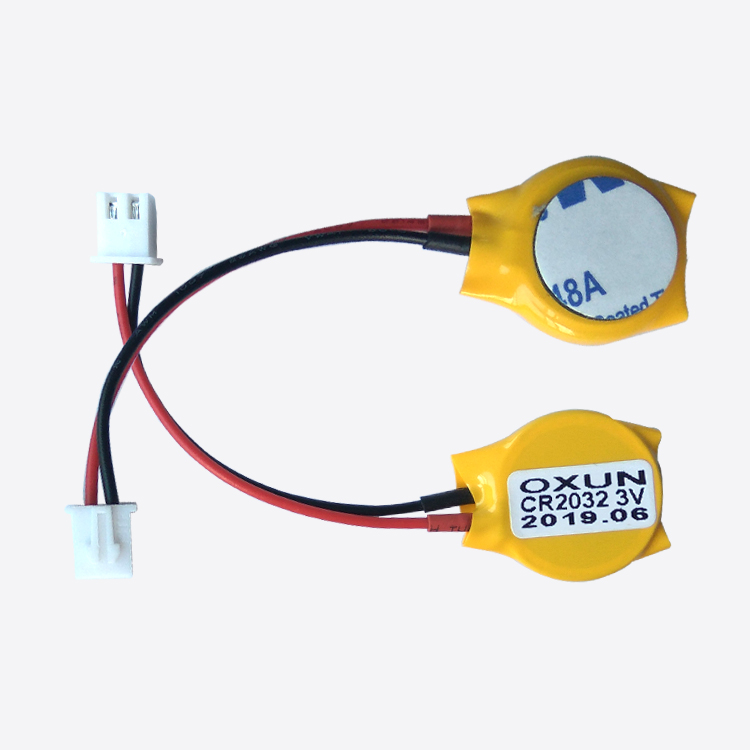CR2032 lithium battery with wires connectors Shenzhen Oxun Technology