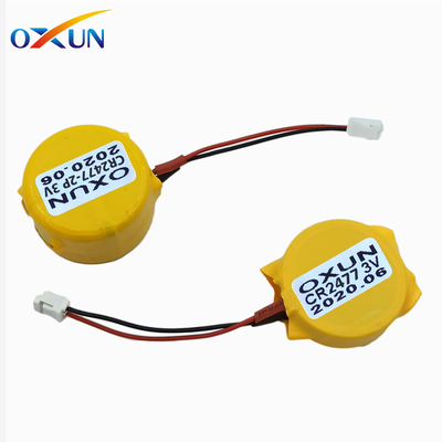 CR2477 button cell battery with wire and connector